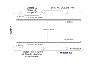 Boxer Jumper Ducato Boden mit 2 Airlineschienen längs - L2 - T101