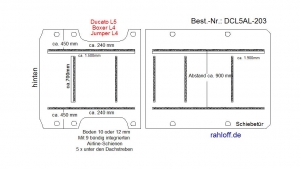 Jumper Boxer L4 Ducato L5 Bodenplatte mit 9 Zurrleisten längs und quer - T203