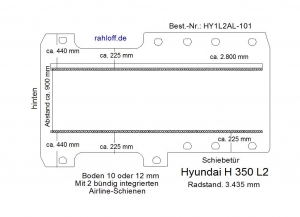Hyundai H 350 Bodenplatte mit 2 Zurrschienen längs - L2 T101