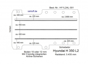 Hyundai H 350 Bodenplatte mit 3 Zurrschienen längs - L2 T301