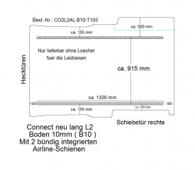 Connect Boden mit 2 Airline Schienen längs (L2 - 105)
