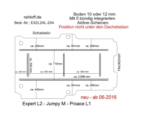Citroen Jumpy M Boden mit 5 Ladungssicherungs-Schienen L2 neu T204