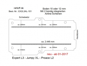 Citroen Jumpy XL Boden mit 2 Ladungssicherungs-Schienen L3 neu T101