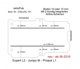 Peugeot Expert L2 Boden mit 2 Ladungssicherungs-Schienen L2 neu T101