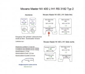 Movano Master NV 400 Laderaumverkleidung Seite hinten links unten Teil 2A
