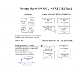 Movano Master NV 400 Laderaumverkleidung Schiebetür Fensterfeld Teil 9