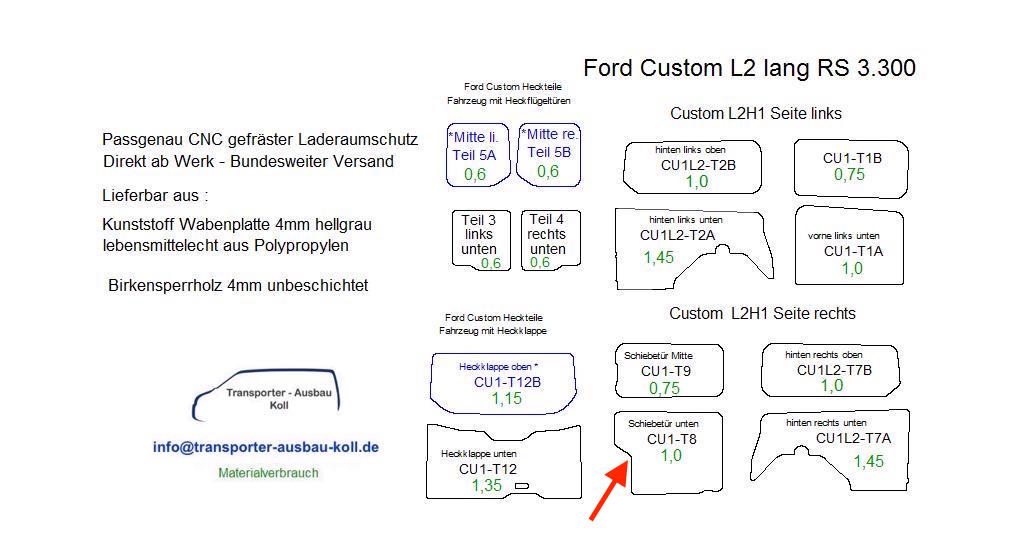 Custom L2 Laderaumverkleidungen Einzelteile