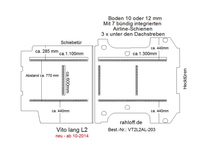 Vito Boden 7 Airline Schienen längs + quer (L2 neu T203)