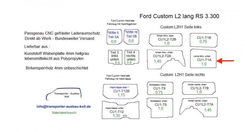 Custom lang L2 Seitenverkleidung Seite links vorne unten T1A