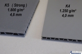Kunststoff 4 oder 4,8 mm Wabenplatte grau ca. 1.700 x 1.900 mm