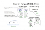 Citan L2 Kangoo L1 Seitenverkleidung Schiebetür Fensterfeld T9